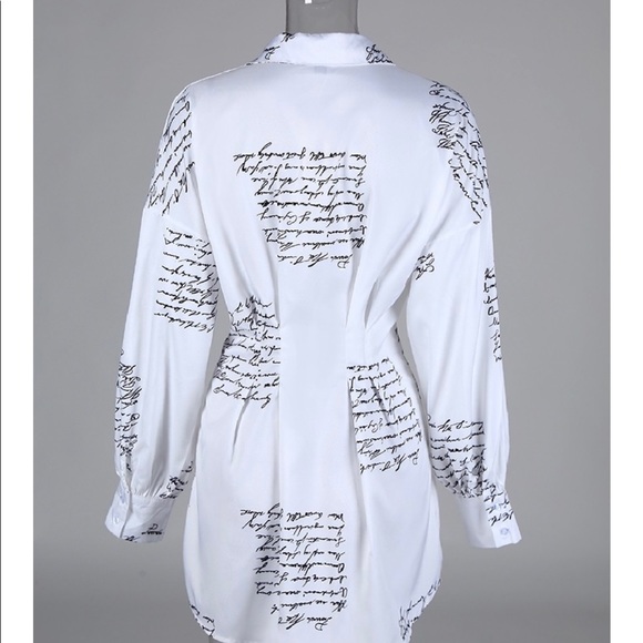 Host Pick 🌟 White Letter Print Shirt Dress - Picture 8 of 8